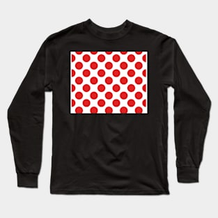 Red White Polka Dots Cute Bold Fun Pattern Long Sleeve T-Shirt